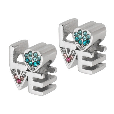 Bead INSCRIPTION love surgical steel two color variants