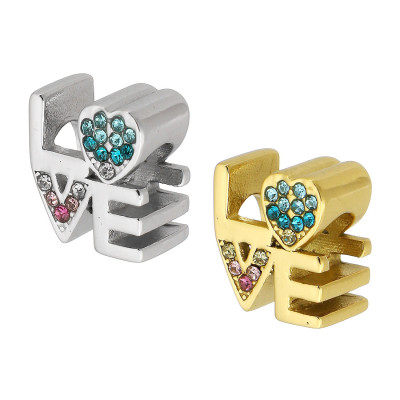 Bead INSCRIPTION love surgical steel two color variants