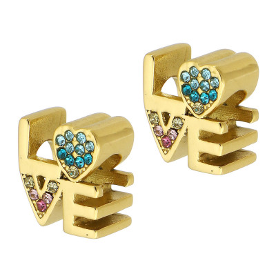 Bead INSCRIPTION love surgical steel two color variants