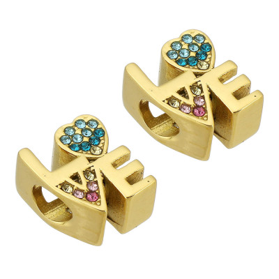 Bead INSCRIPTION love surgical steel two color variants