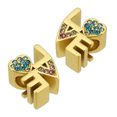 Bead INSCRIPTION love surgical steel two color variants