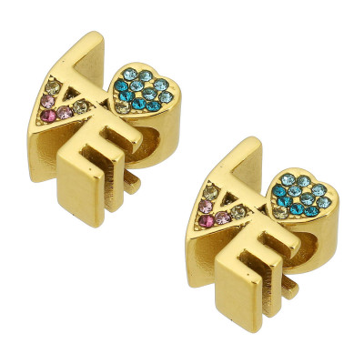 Bead INSCRIPTION love surgical steel two color variants