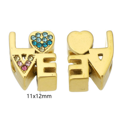 Bead INSCRIPTION love surgical steel two color variants