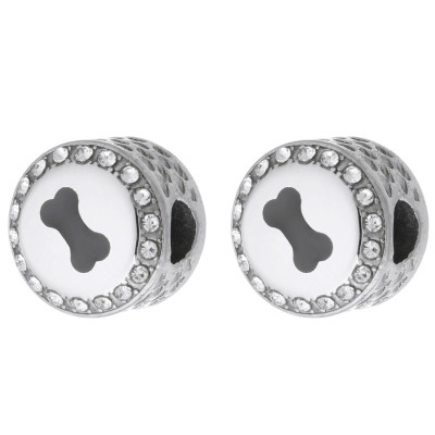 Bead WITH DICE, three color variants to choose from, surgical steel