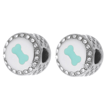 Bead WITH DICE, three color variants to choose from, surgical steel