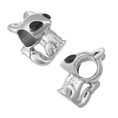 Leaflet bead, surgical steel, two color variants