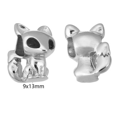 Leaflet bead, surgical steel, two color variants