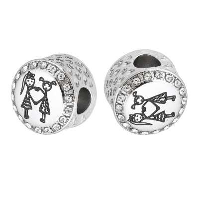 Bead two girls surgical steel