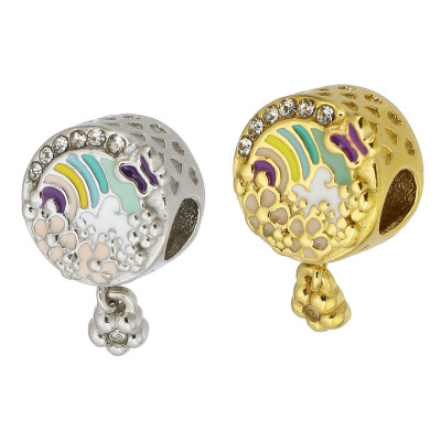 Bead blooming meadow with a flower surgical steel