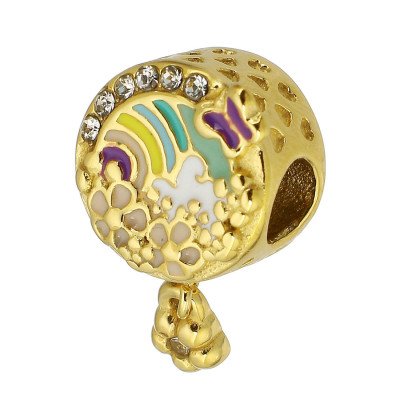 Bead blooming meadow with a flower surgical steel