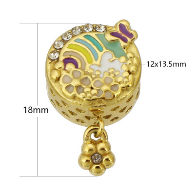 Bead blooming meadow with a flower surgical steel