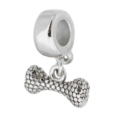 Eyelet with pendant made of surgical steel bone