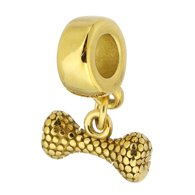 Eyelet with pendant made of surgical steel bone