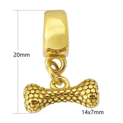 Eyelet with pendant made of surgical steel bone