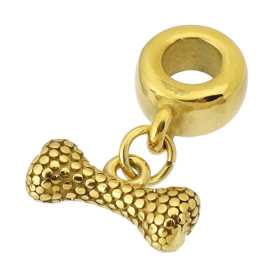 Eyelet with pendant made of surgical steel bone