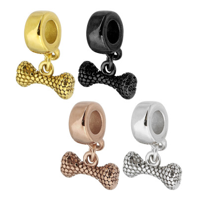 Eyelet with pendant made of surgical steel bone