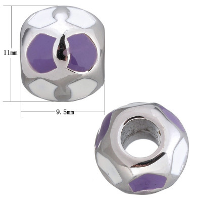 Large bead with two types of beads, surgical steel