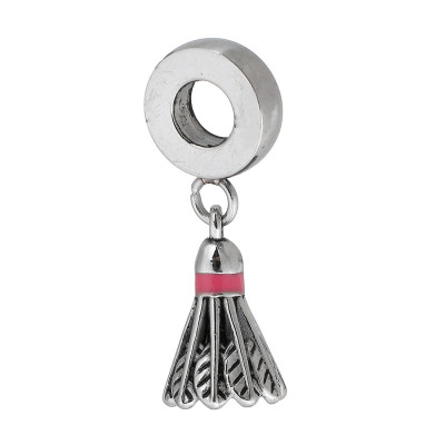 Eyelet with pendant badminton ball two color combinations surgical steel