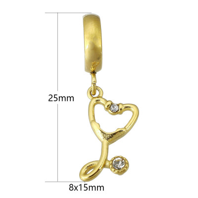 Eyelet with pendant stethoscope surgical steel