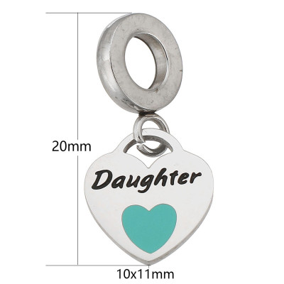 Heart pendant in two color variants of surgical steel