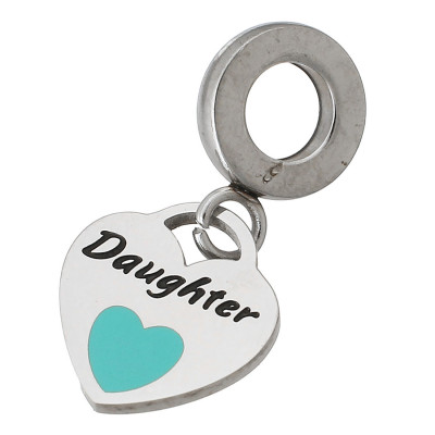 Heart pendant in two color variants of surgical steel