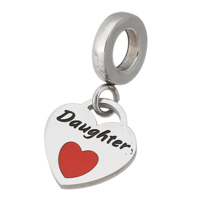 Heart pendant in two color variants of surgical steel