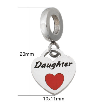 Heart pendant in two color variants of surgical steel