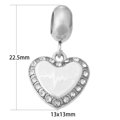 Eyelet with HEART cardiograph surgical steel three color variants