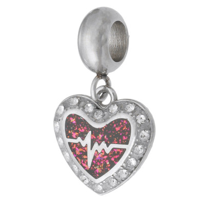 Eyelet with HEART cardiograph surgical steel three color variants