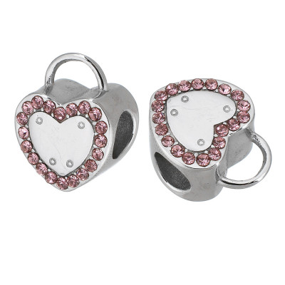 Heart bead with eye surgical steel 3 variants