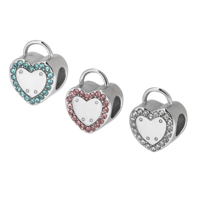 Heart bead with eye surgical steel 3 variants