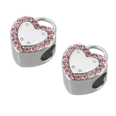Heart bead with eye surgical steel 3 variants
