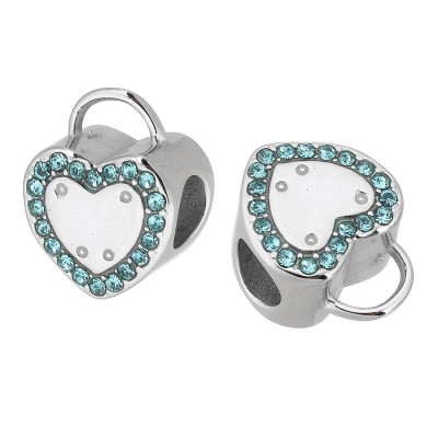 Heart bead with eye surgical steel 3 variants