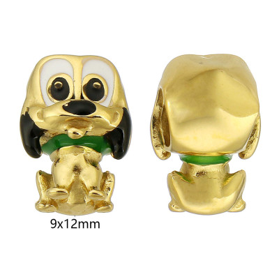 Dog bead surgical steel two color variants