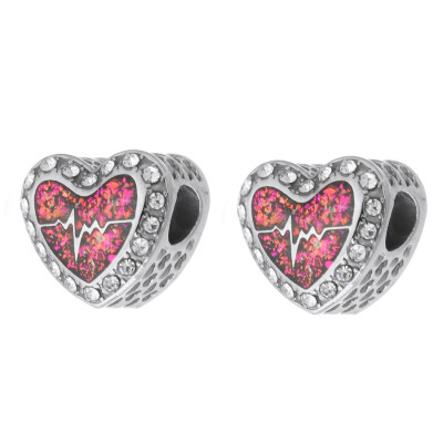 Heart bead cardiograph surgical steel