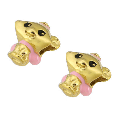 Bead PET WITH PINK BOW surgical steel