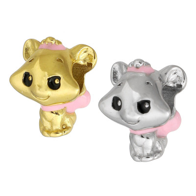 Bead PET WITH PINK BOW surgical steel