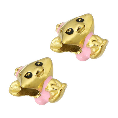 Bead PET WITH PINK BOW surgical steel