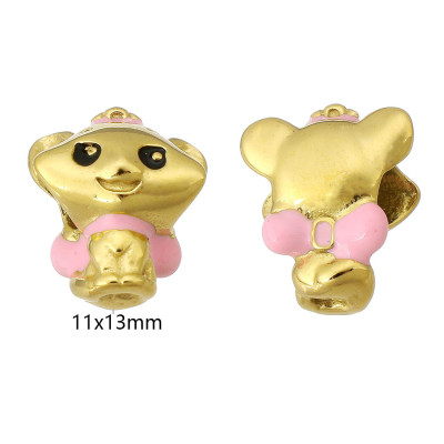 Bead PET WITH PINK BOW surgical steel