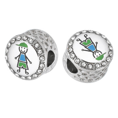 Bead with a girl or a boy, surgical steel