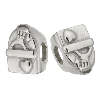 Bead backpack with heart surgical steel two variants