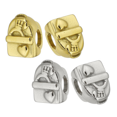 Bead backpack with heart surgical steel two variants