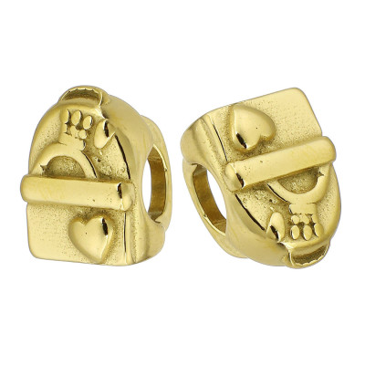 Bead backpack with heart surgical steel two variants