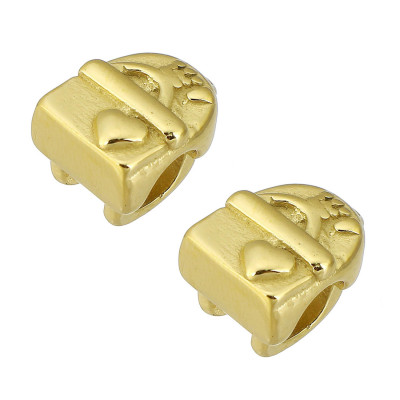 Bead backpack with heart surgical steel two variants