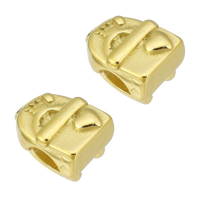 Bead backpack with heart surgical steel two variants