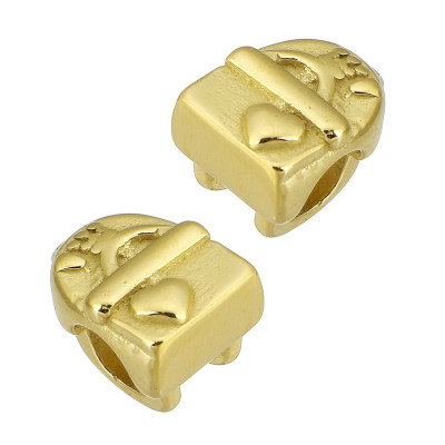 Bead backpack with heart surgical steel two variants