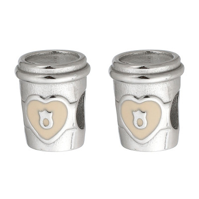 Bead trash can with a heart surgical steel two variants