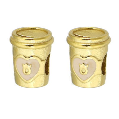 Bead trash can with a heart surgical steel two variants