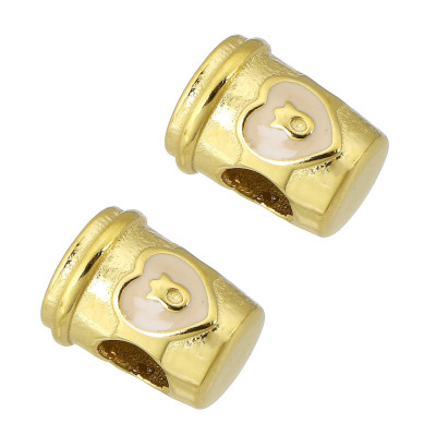 Bead trash can with a heart surgical steel two variants