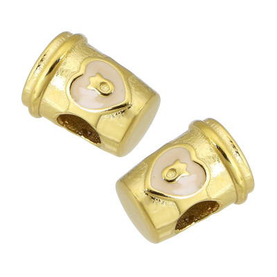 Bead trash can with a heart surgical steel two variants